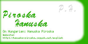 piroska hanuska business card